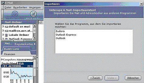Import im Netscape Messenger 6.0